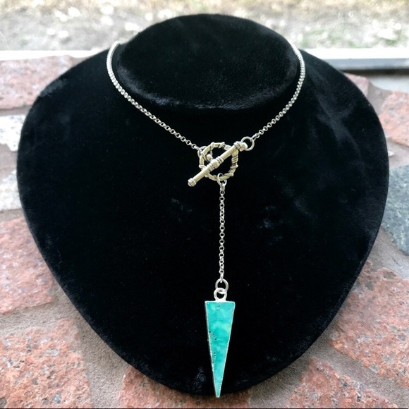 Silverskylight Jewelry - Genuine turquoise triangle lariat toggle clasp